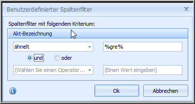 Benutzerdefinierte Spaltenfilter